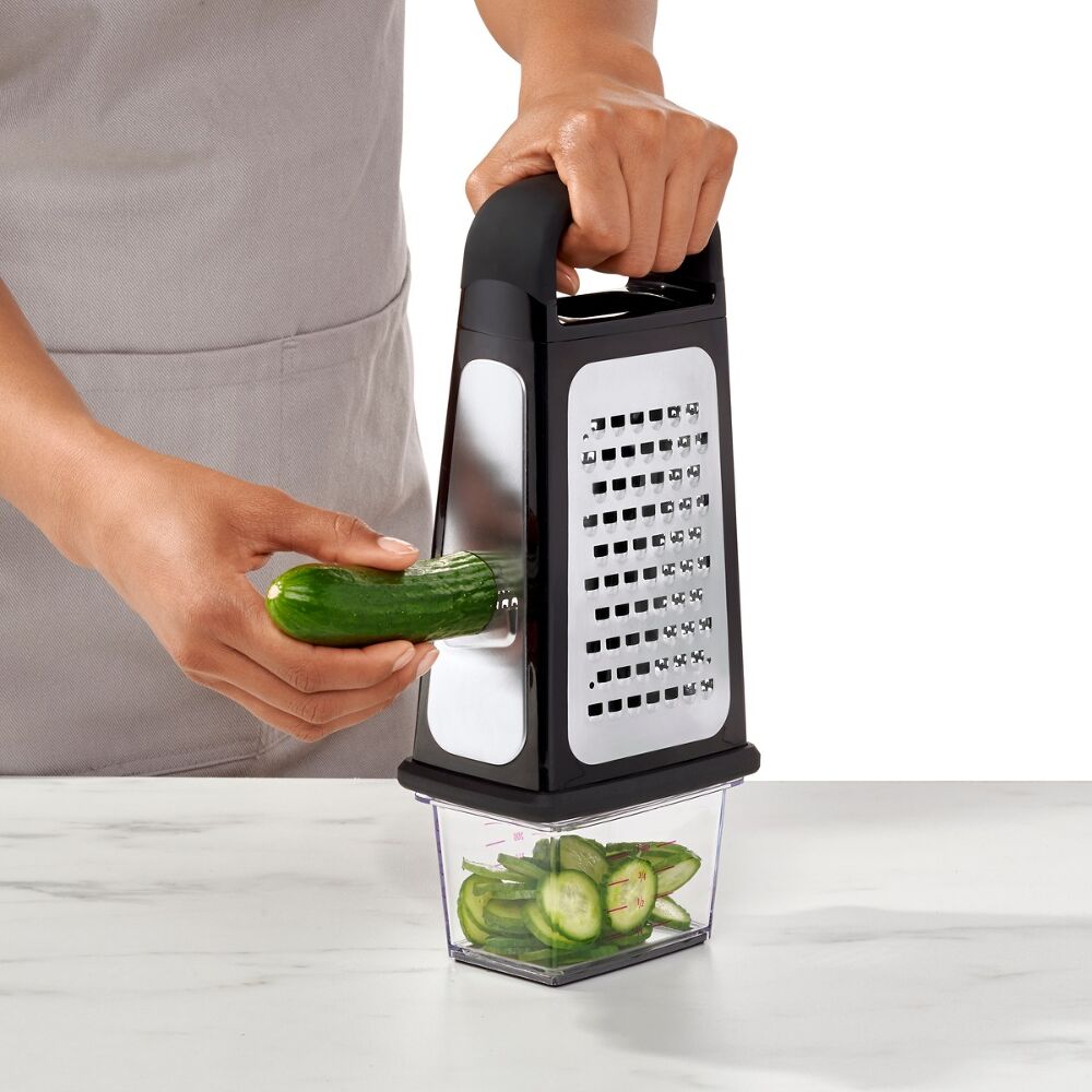 Etched Box Grater With Removable Zester J0