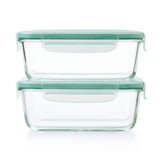 Smart Seal 8 Cup Glass Rectangle Container - Teal A6