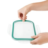 Smart Seal 8 Cup Glass Rectangle Container - Teal A6