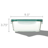 Smart Seal 8 Cup Glass Rectangle Container - Teal A6