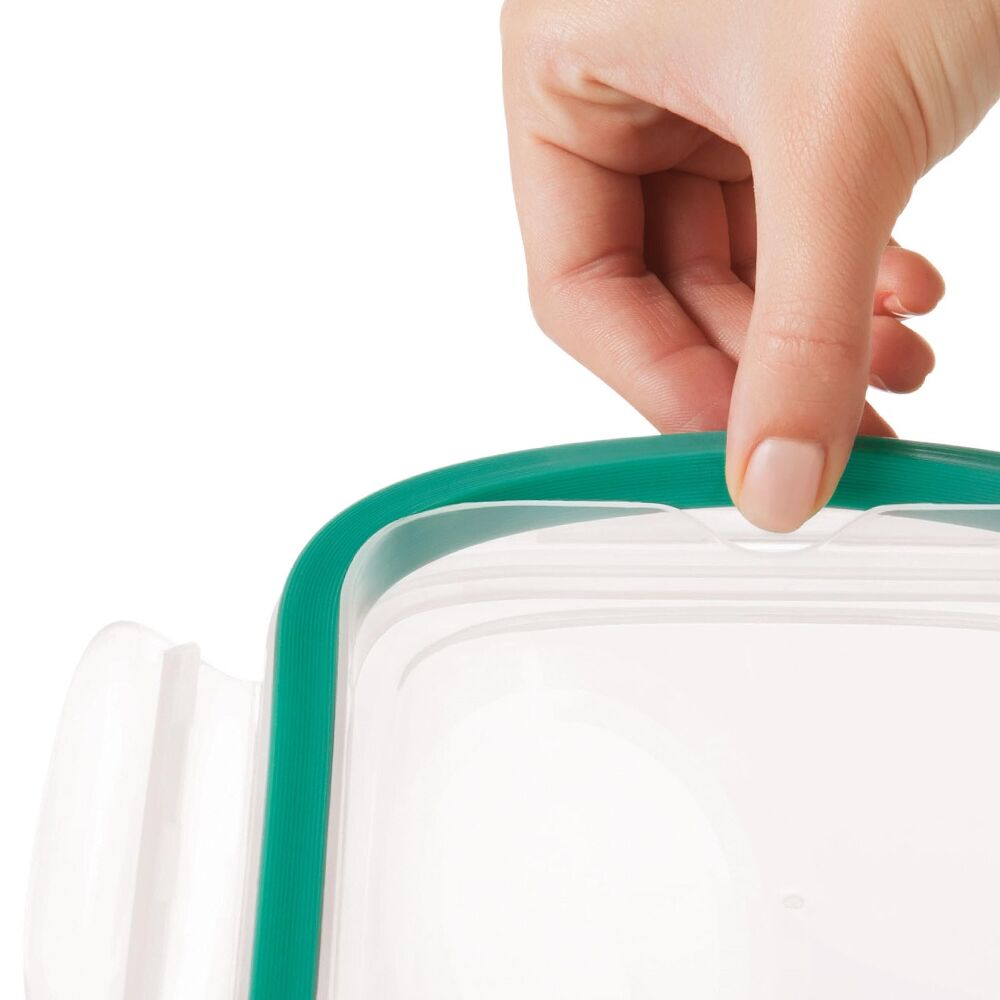 Smart Seal 3.5 Cup Glass Rectangle Container - Teal