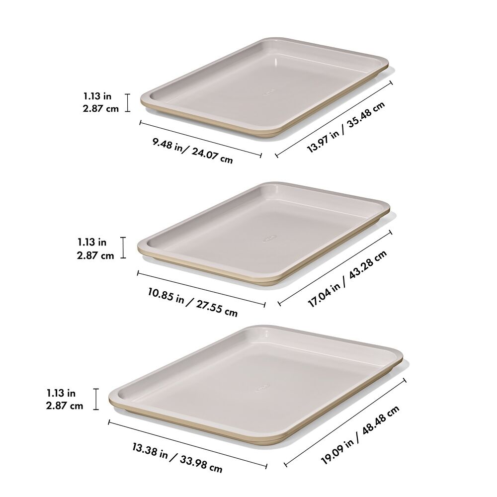 Non-Stick Pro Ceramic Coated Metal Bakeware 3 Pc Set