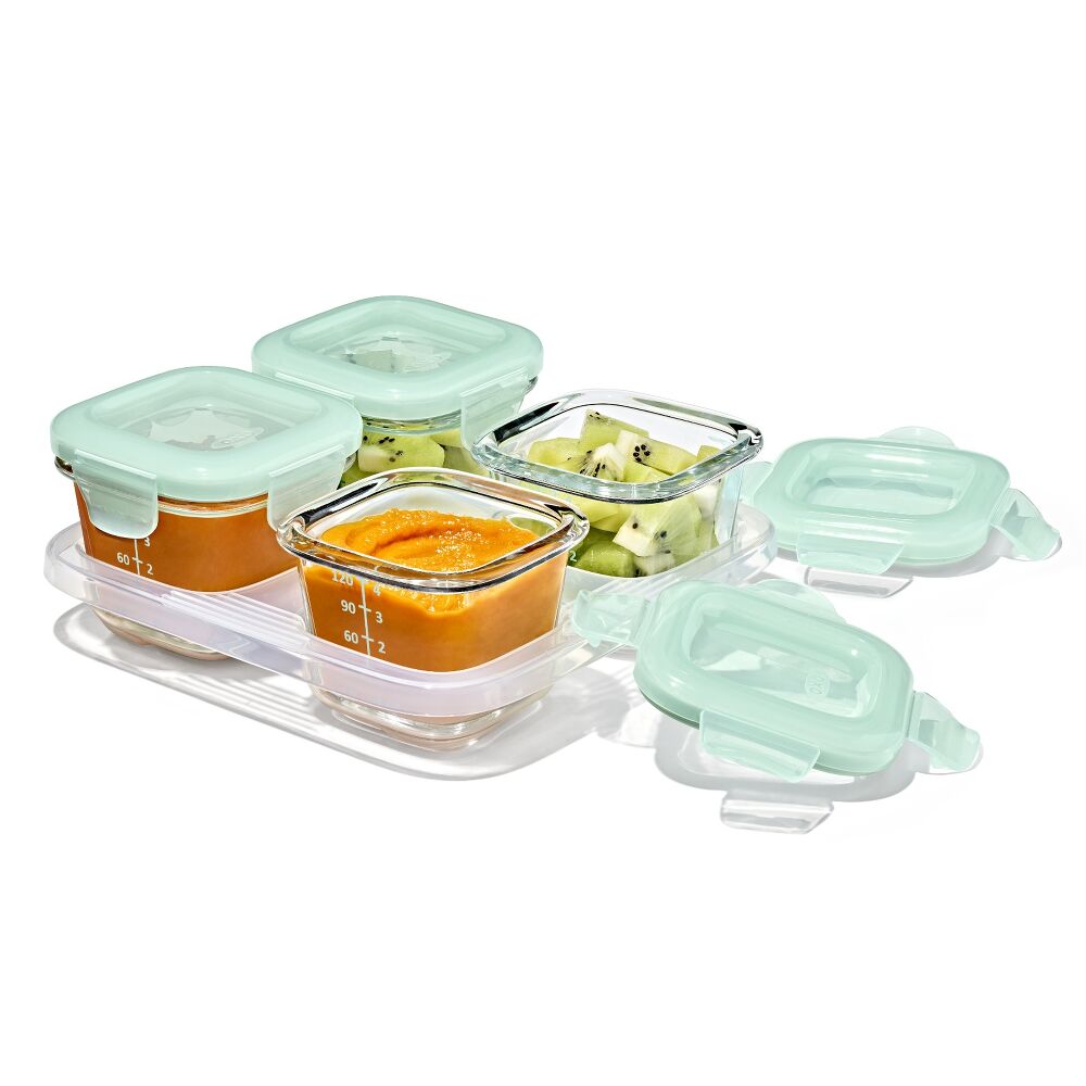 Glass Baby Blocks Food Storage Containers (4 oz) - Opal B0