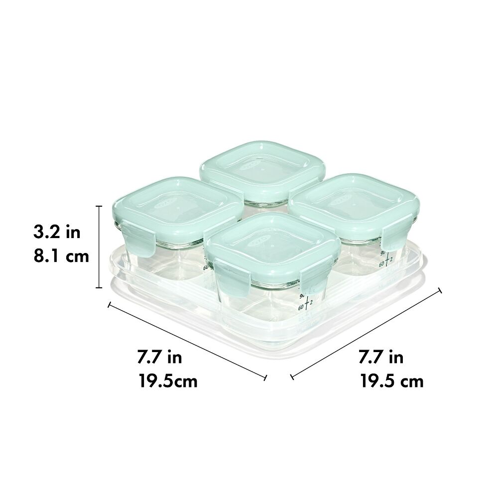 Glass Baby Blocks Food Storage Containers (4 oz) - Opal B0