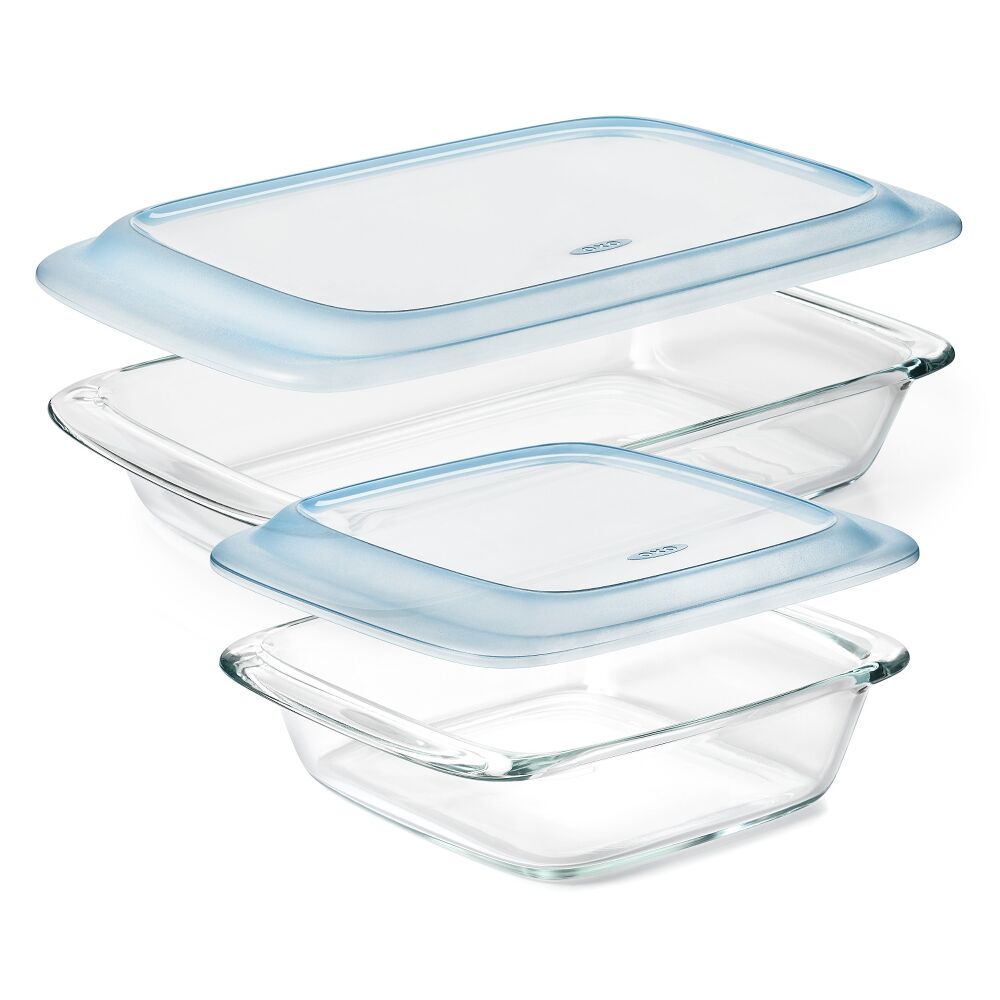 Glass Baking Dish with Lid (2.0 Qt) & Glass Baking Dish with Lid (3.0 Qt) Bundle H5