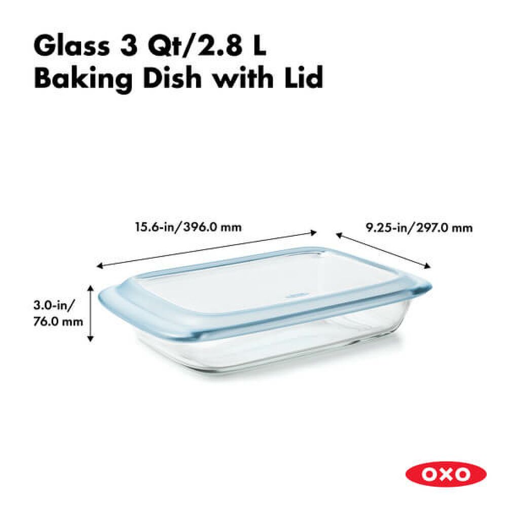Glass Baking Dish with Lid (3.0 Qt) X2
