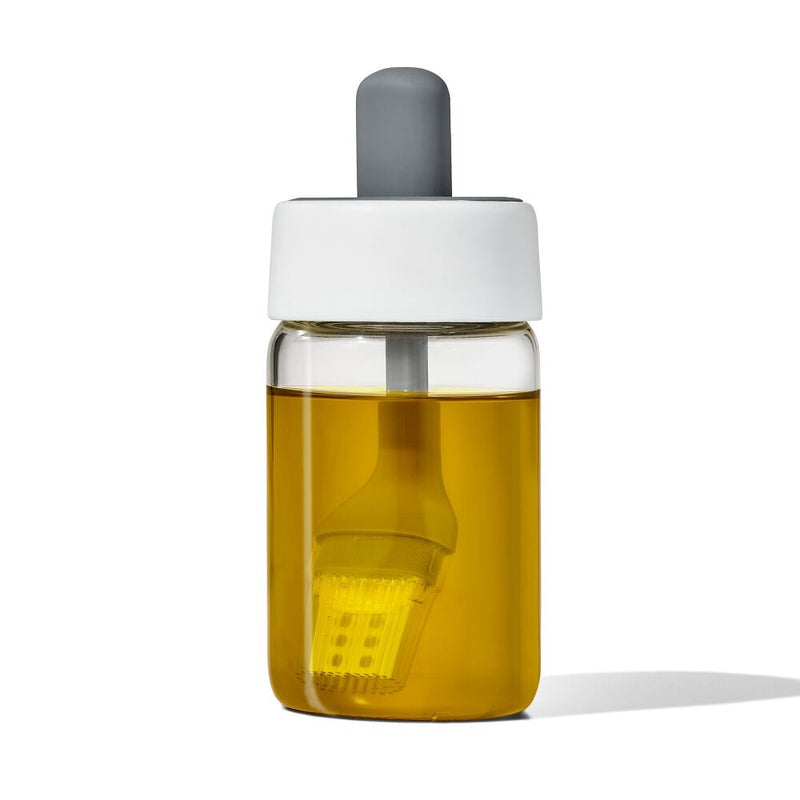 Glass Oil Bottle and Silicone Brush Set I8