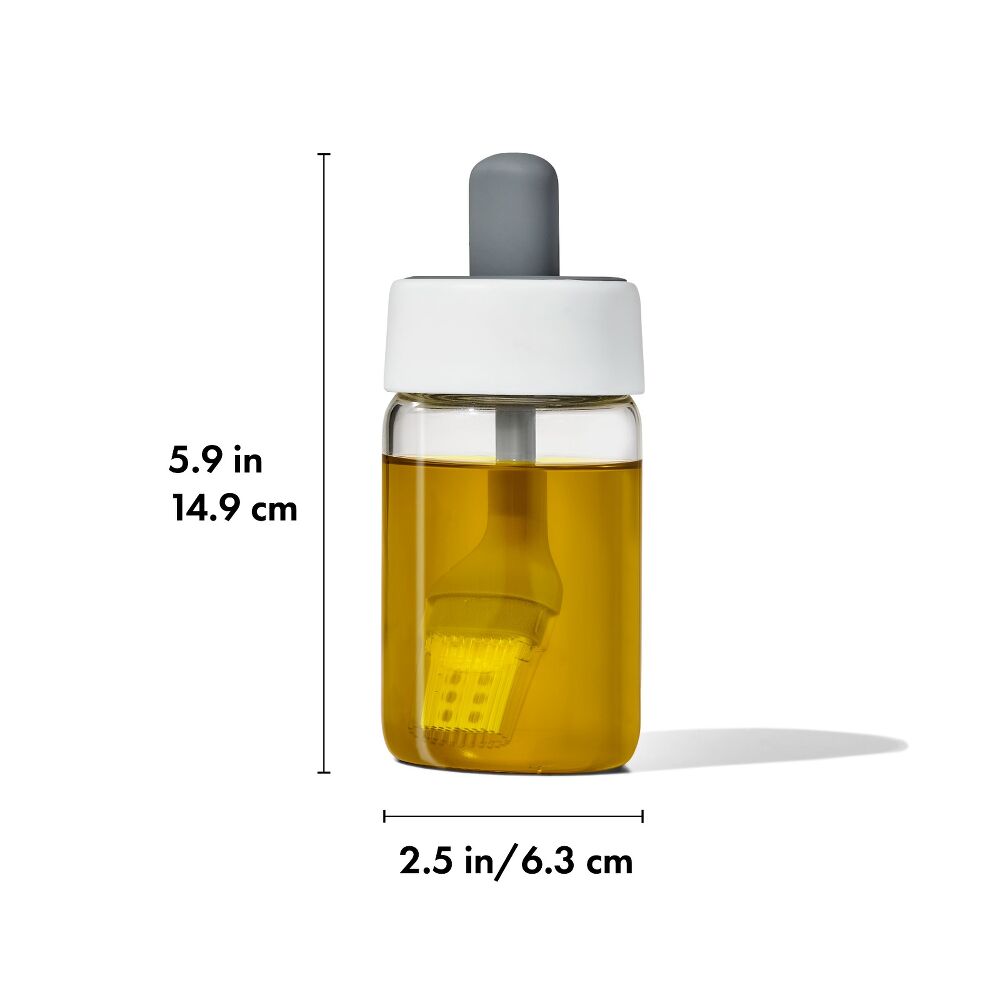 Glass Oil Bottle and Silicone Brush Set I8