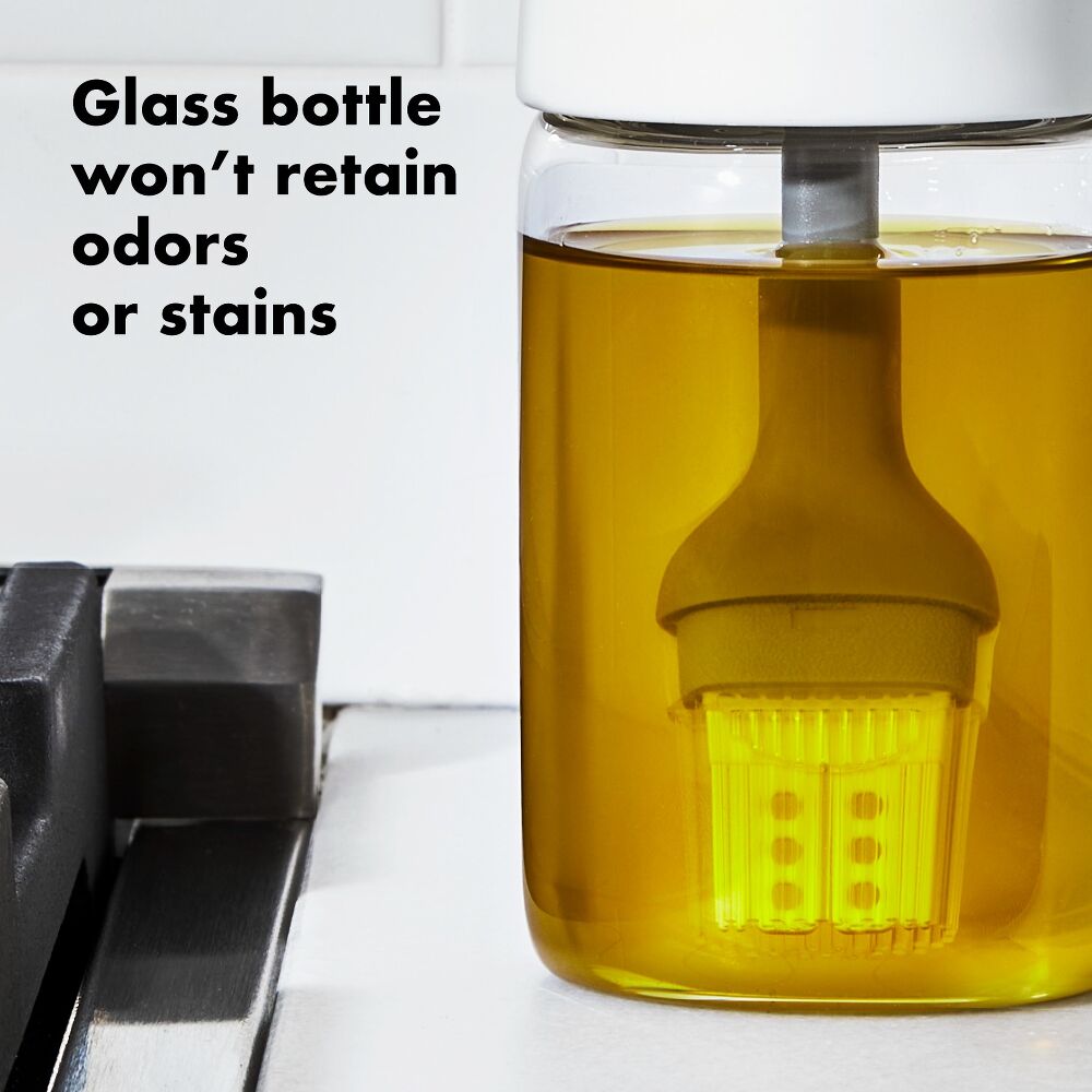 Glass Oil Bottle and Silicone Brush Set I8