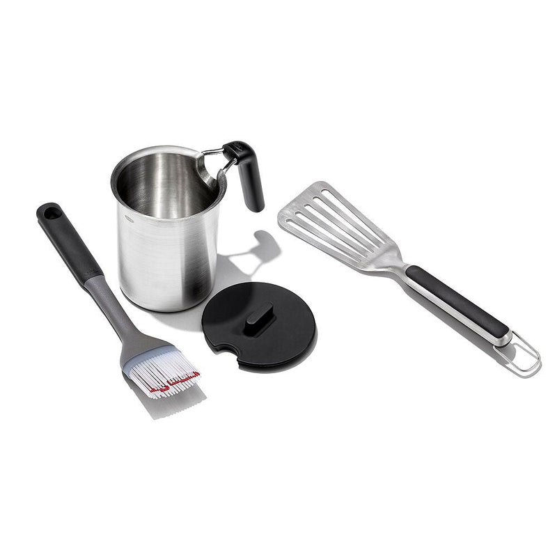 Grilling Basting Pot and Brush Set & Grilling Precision Turner Bundle W6