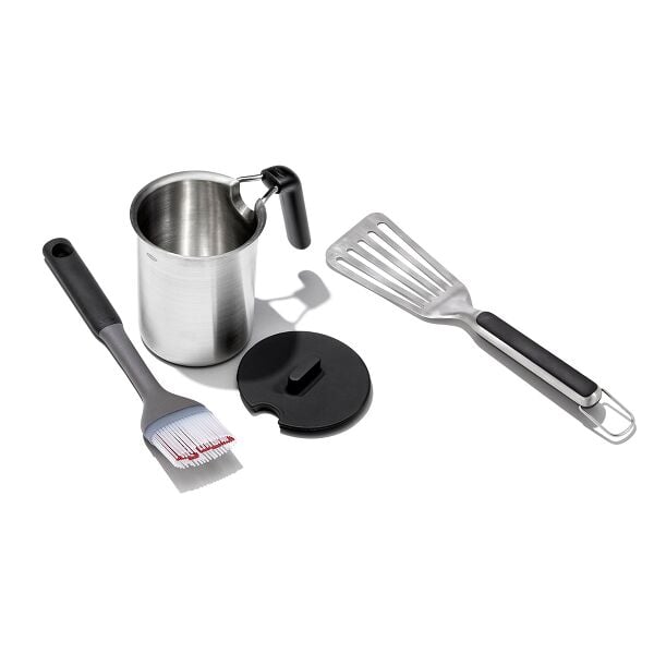 Grilling Basting Pot and Brush Set & Grilling Precision Turner Bundle W6
