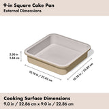 Non-Stick Pro Ceramic Coated Metal Bakeware 9” Square Cake Pan D8
