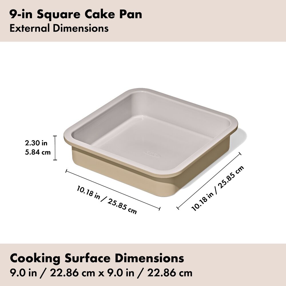Non-Stick Pro Ceramic Coated Metal Bakeware 9” Square Cake Pan D8