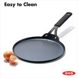 Obsidian Carbon Steel 10-Inch Crêpe Pan with Silicone Sleeve W0