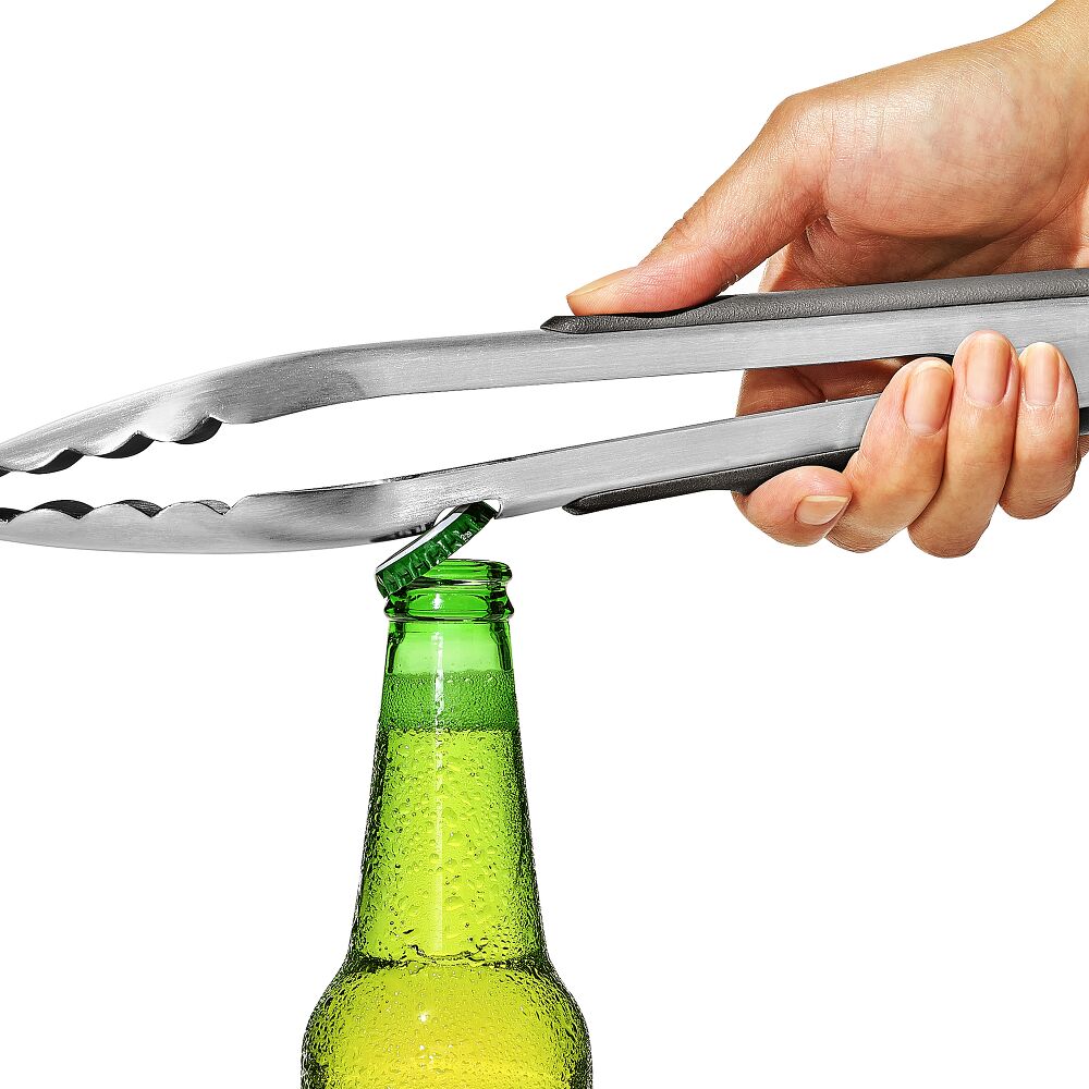 OXO Outdoor 10.5in Camp Stove Tongs with Bottle Opener W5
