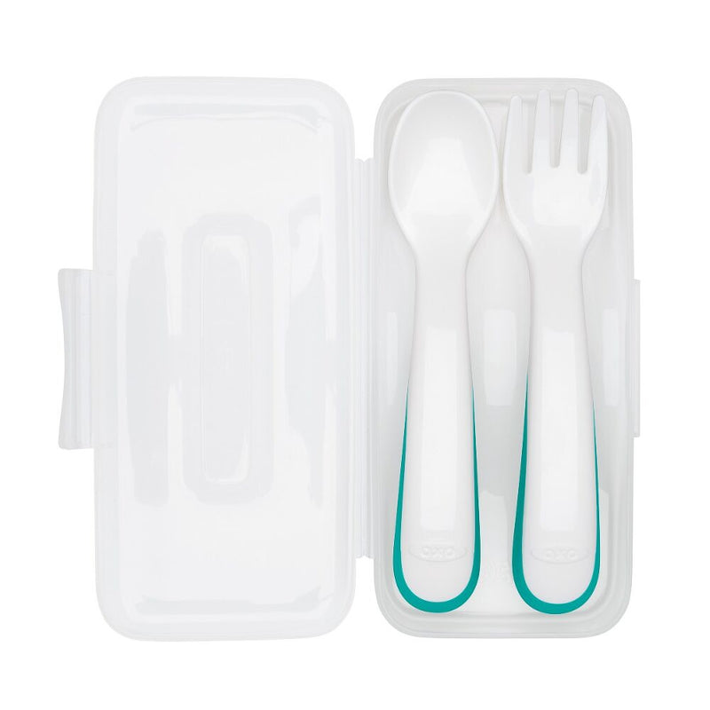 On-the-Go Plastic Fork and Spoon Set with Travel Case G7