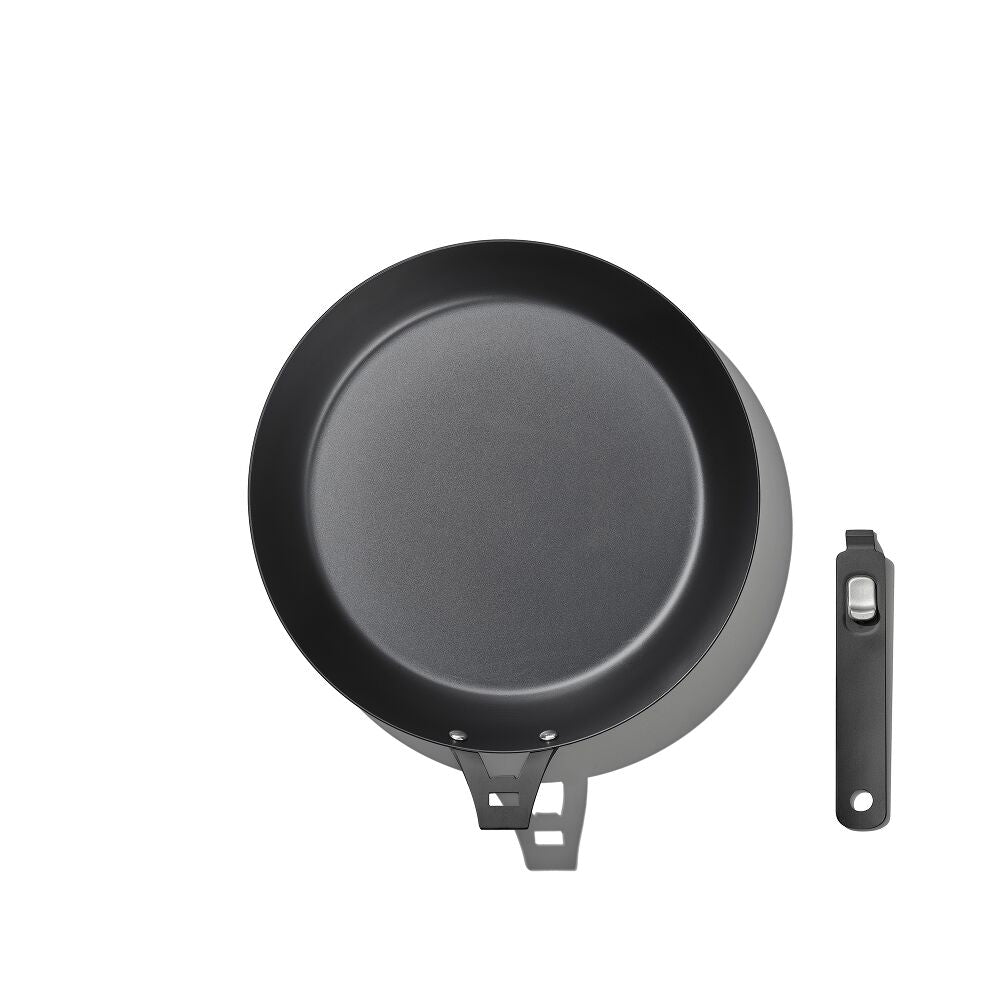 Outdoor 12-inch Carbon Steel Pan with Removable Handle E7