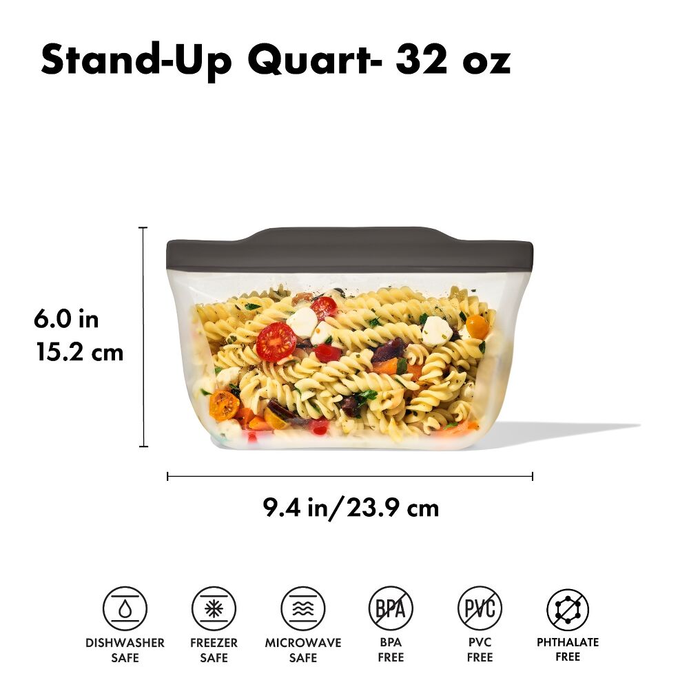 Outdoor Silicone Reusable Stand Up Bag Quart (32 oz) A9