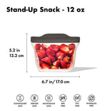 Outdoor Silicone Reusable Stand Up Snack Bag (12 oz) I2