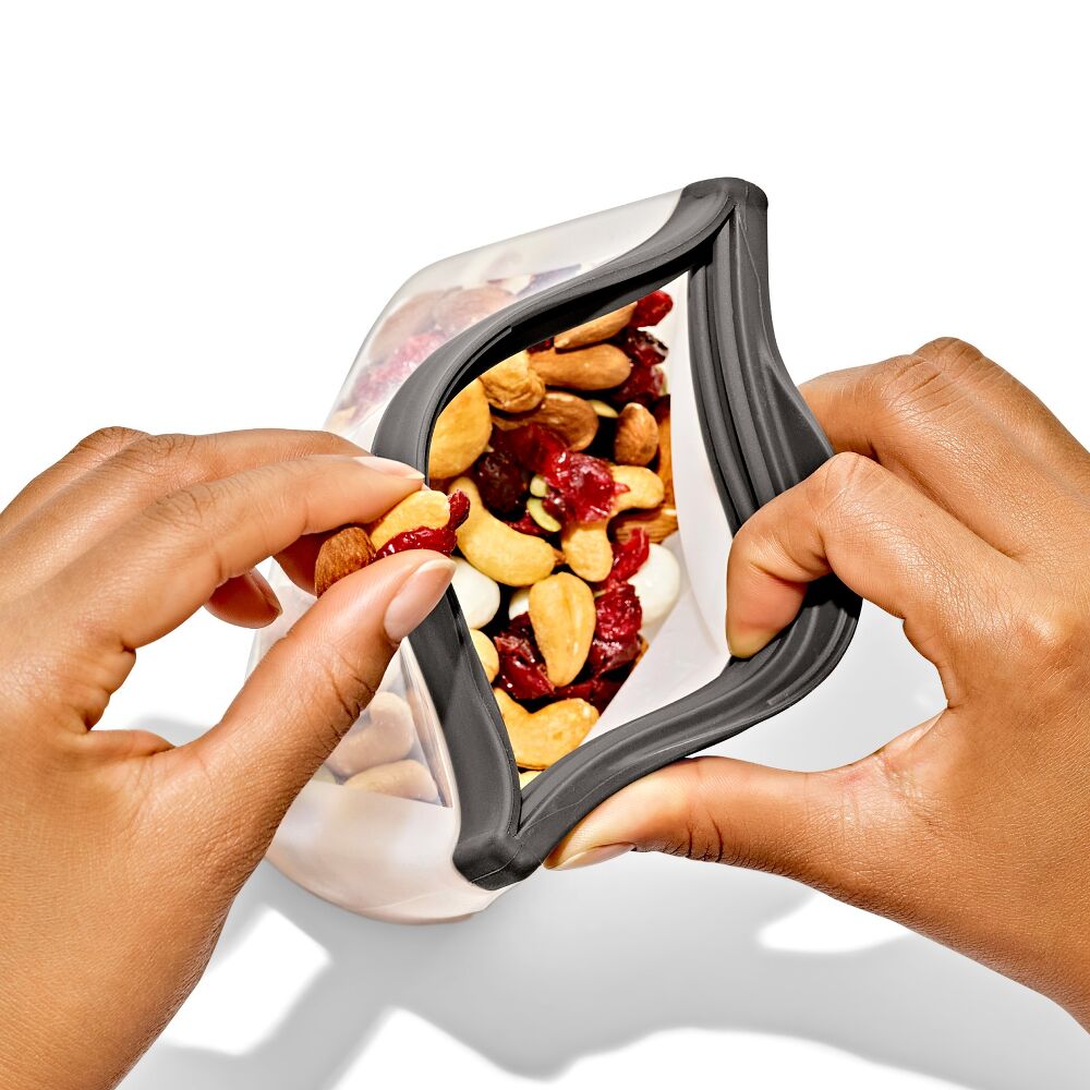 Outdoor Silicone Reusable Stand Up Snack Bag (12 oz) U0