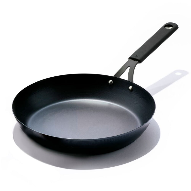 OXO Carbon Steel Obsidian Series 12-Inch Frypan with Silicone Sleeve P7