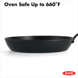 OXO Carbon Steel Obsidian Series 12-Inch Frypan with Silicone Sleeve P7