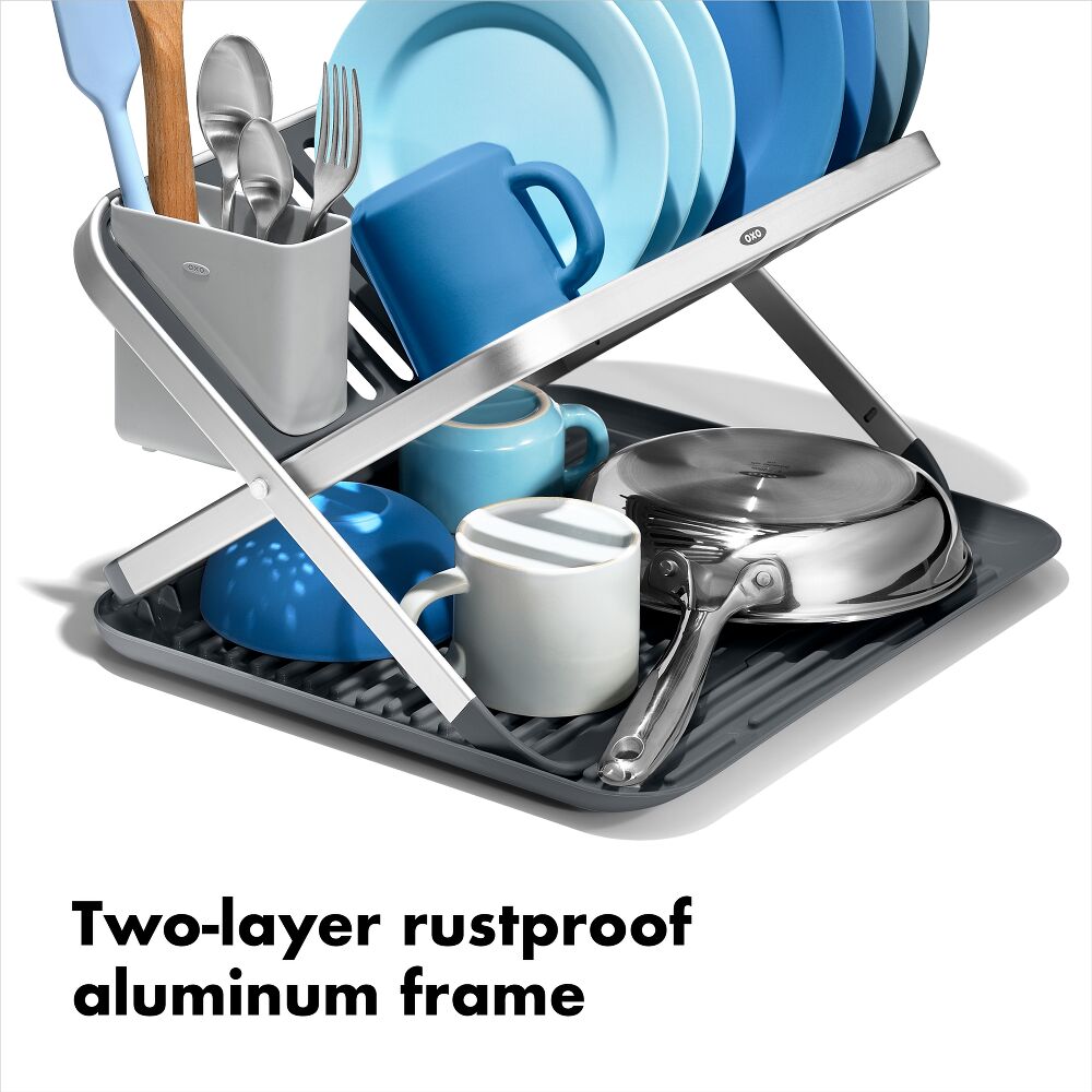 OXO Good Grips Aluminum Fold Flat Dish Rack E4