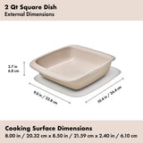 2 Qt Square Stoneware Baking Dish N5