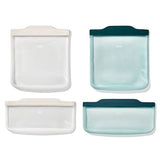 Silicone Reusable Bag -  4 Piece Lunch Set - Oat/Lagoon N8