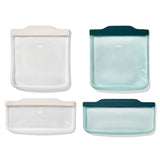 Silicone Reusable Bag -  4 Piece Lunch Set - Oat/Lagoon N8