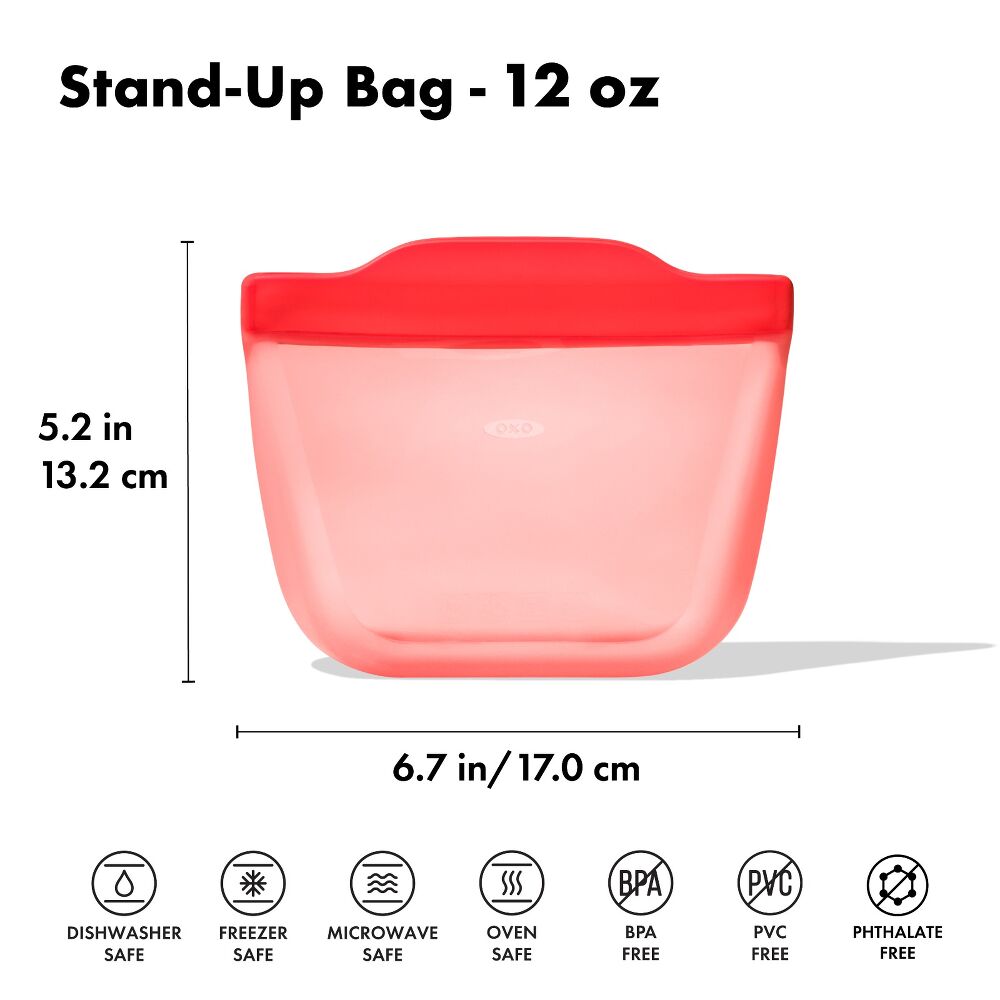 Silicone Reusable Bag - Stand-Up Snack (12 oz) – Watermelon R0