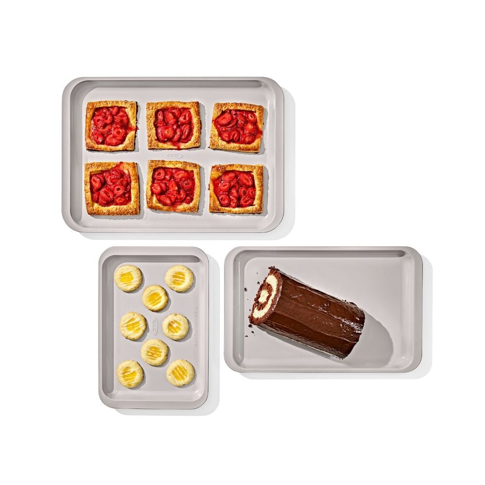 Non-Stick Pro Ceramic Coated Metal Bakeware 3 Pc Set