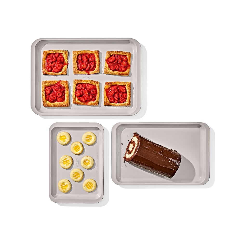 Non-Stick Pro Ceramic Coated Metal Bakeware 3 Pc Set