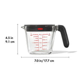 2 Cup Glass Measuring Cup with Lid I8