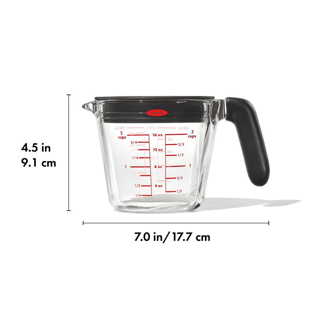 2 Cup Glass Measuring Cup with Lid I8