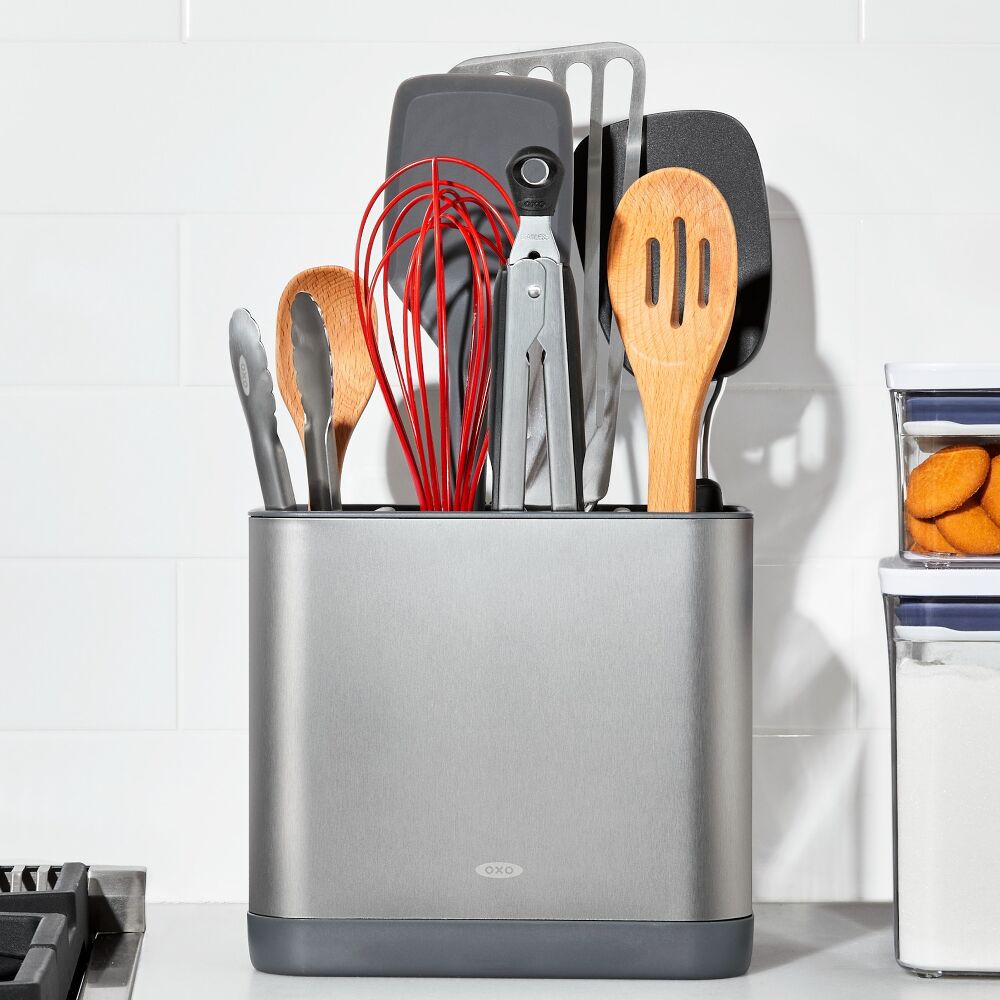 Adjustable Stainless Steel Utensil Holder - Large N7