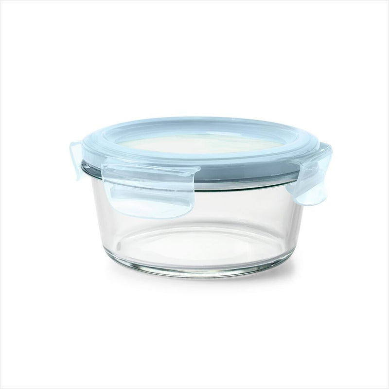 Smart Seal 2-Cup Glass Round Container - Arctic Blue A7