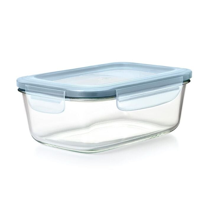 Smart Seal 8-Cup Glass Rectangle Container - Arctic Blue Q6