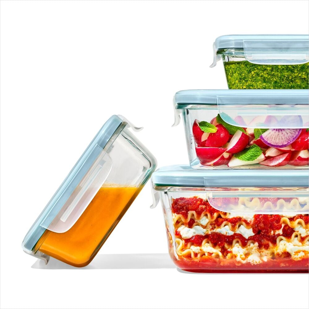 16-Piece Smart Seal Glass Everyday Container Set - Arctic Blue