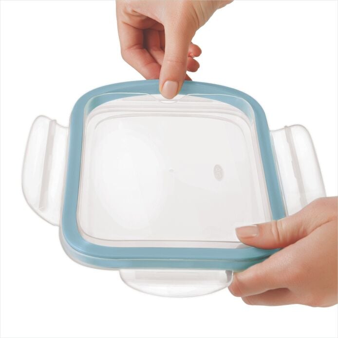 Smart Seal 8-Cup Glass Rectangle Container - Arctic Blue Q6