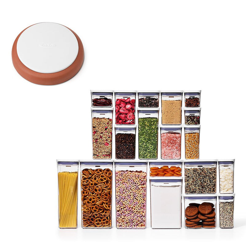 POP Brown Sugar Keeper & 20-Piece POP Container Set Bundle B0