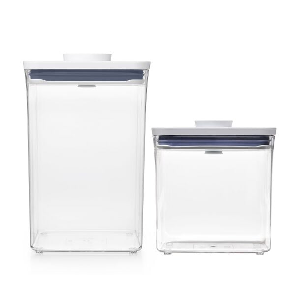 POP Container - Big Square Medium (4.4 Qt.) & POP Container - Rectangle Short (1.7 Qt.) Bundle H4