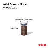 POP Container - Mini Square Short (0.5 Qt.) W6