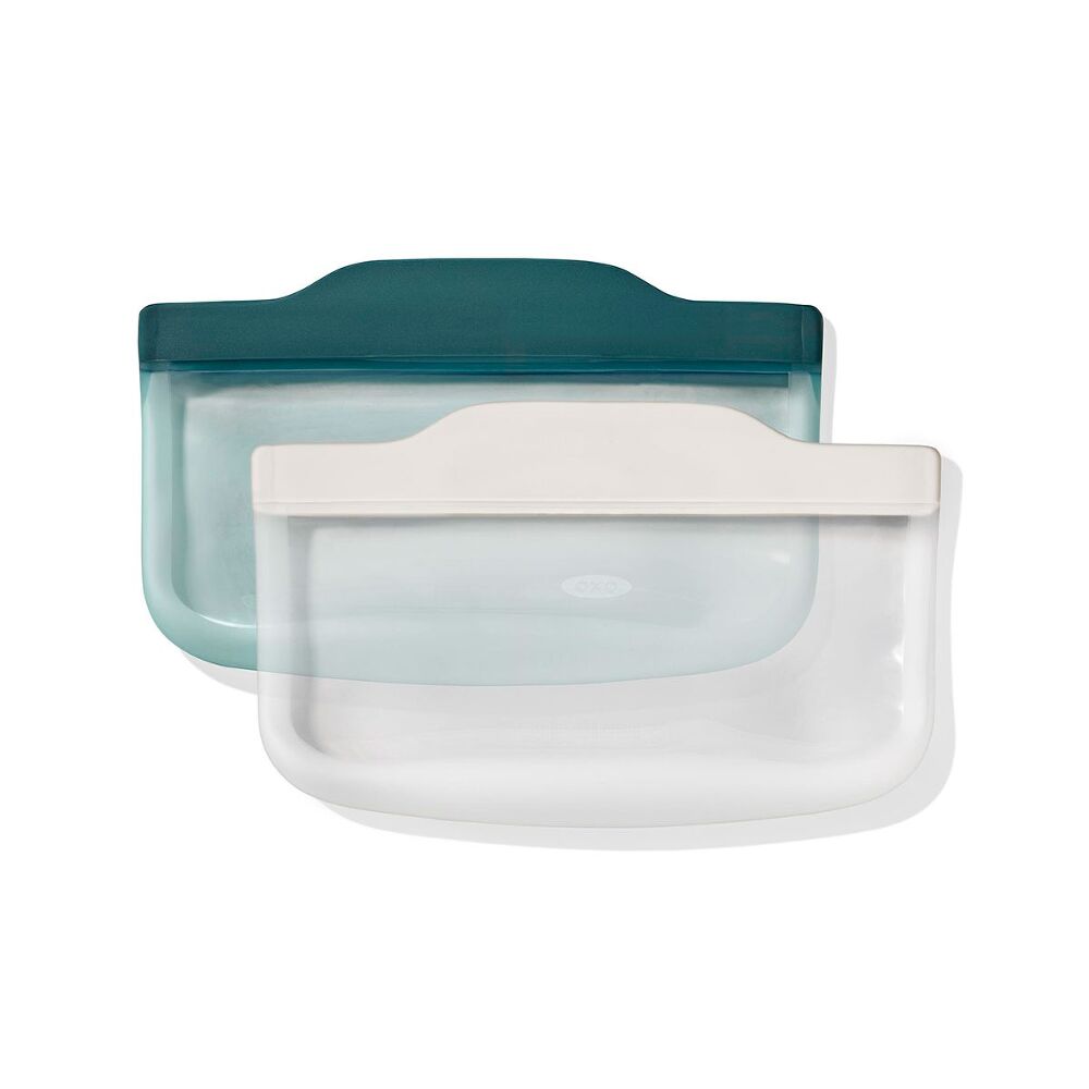 Silicone Reusable Bag -  4 Piece Lunch Set - Oat/Lagoon I8