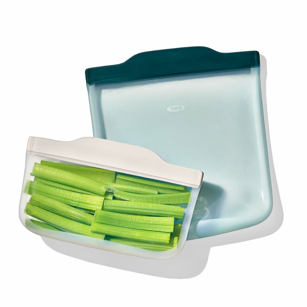 Silicone Reusable Bag -  4 Piece Lunch Set - Oat/Lagoon I8