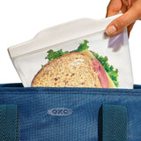 Silicone Reusable Bag -  4 Piece Lunch Set - Oat/Lagoon I8