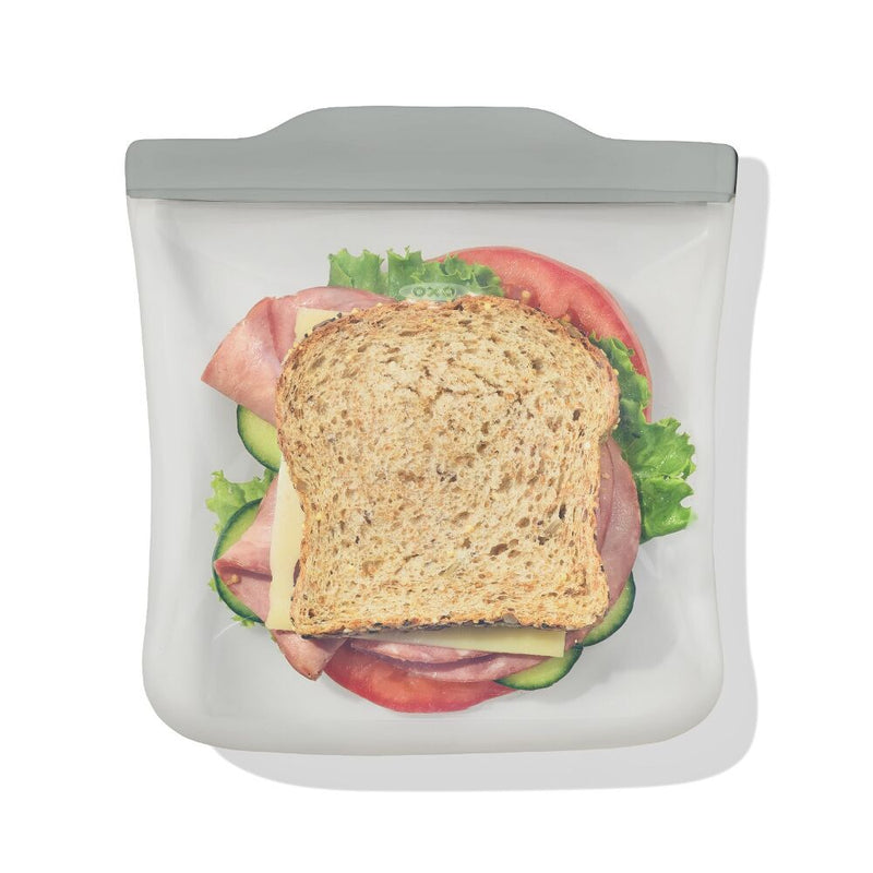 Silicone Reusable Bag  Sandwich (28 oz) - Fog P1