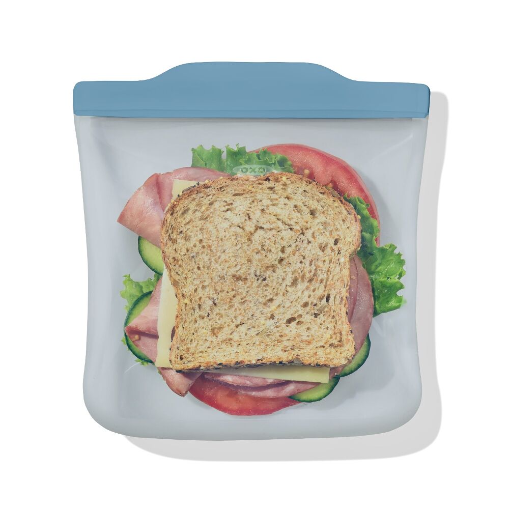 Silicone Reusable Bag  Sandwich (28 oz) - Ocean Blue D3