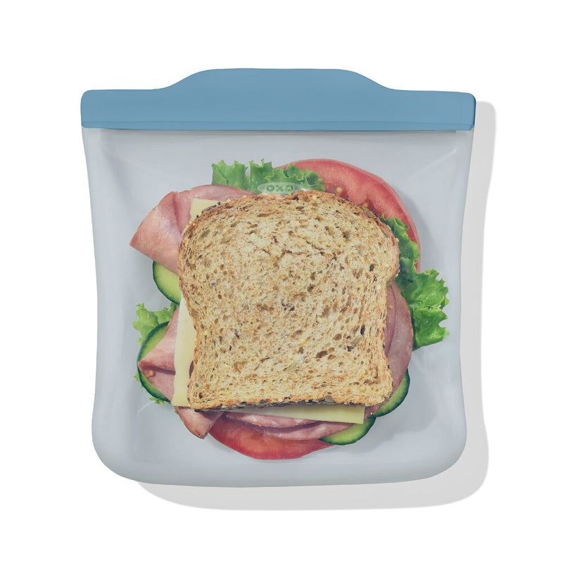 Silicone Reusable Bag  Sandwich (28 oz) - Ocean Blue D3