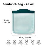 Silicone Reusable Bag - Sandwich Bag (28 oz) - Lagoon O7